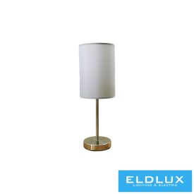   ELDLUX Asztali lámpa Nikkel kör alap szürke TC egyenes lámpaernyővel E14