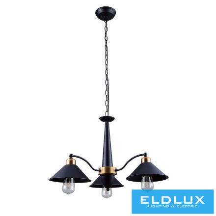 ELDLUX BELLA csillár 3×E27 fekete