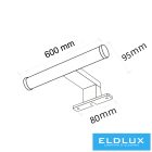 UNIVERSO Bútorra szerelhető lámpa 9w 1000lm 4000k IP44 600x95x40mm króm