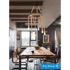   UNIVERSO Kender kötél csillár 6xE27 max. 240V ∅600×1500mm fekete