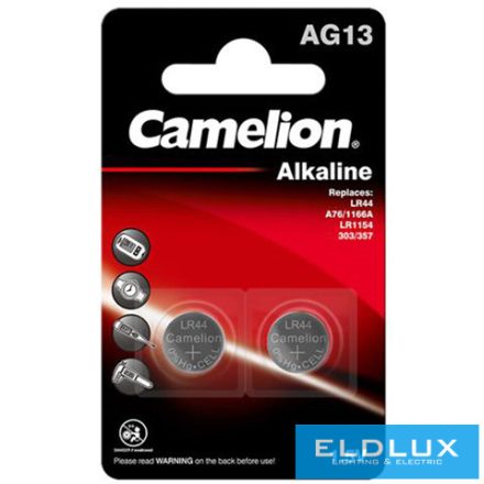 CAMELION alkáli gombelem 1.5V AG13/LR44/LR1154/357-BP2