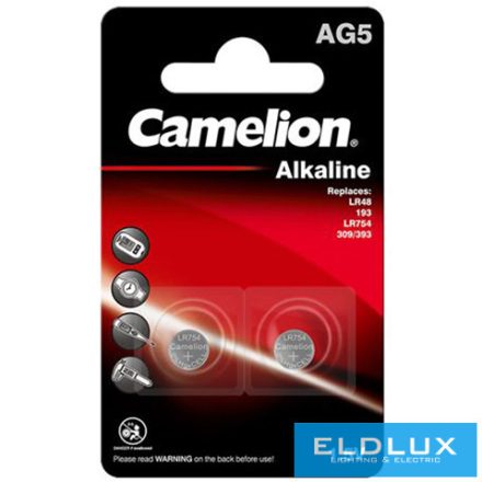 CAMELION alkáli gombelem 1.5V AG5/LR48/LR754/393-BP2