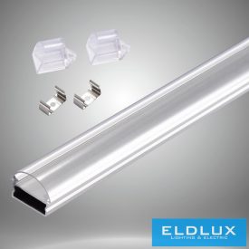   UNIVERSO mennyezetre aluprofil átlátszó íves fedlappal 2m 15*8.8mm