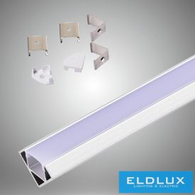 UNIVERSO sarokhoz aluprofil matt fehér fedlappal 2m 45°