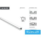UNIVERSO mennyezetre aluprofil fedlap nélkül 1m*10mm