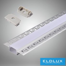   UNIVERSO süllyesztett aluprofil matt fehér fedlappal 2m 20mm