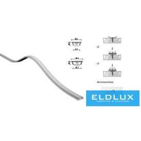   UNIVERSO Hajlítható aluprofil matt fehér fedlappal 2m 15.1x5mm