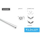 UNIVERSO Belső sarok aluprofil matt fedlappal 2m 50*24.38mm