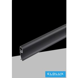   UNIVERSO Lábazati profil opál takaróval 10mm-es LED szalagnak Fekete 2000x14x60mm