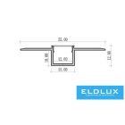 UNIVERSO Flexibilis süllyesztett aluprofil matt fehér fedlappal belső:12.6mm 1.5m