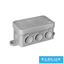   BUDVILL Kötődoboz falonkívüli 75mmx 45mmx 40mm szürke műanyag IP54 8 kábel/cső