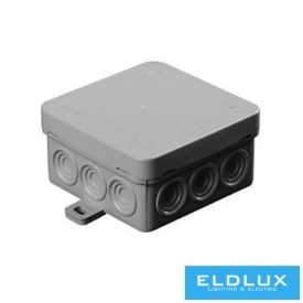   BUDVILL Kötődoboz falonkívüli 75mmx 75mmx 40mm szürke műanyag IP54 12 kábel/cső