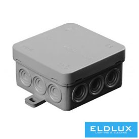   BUDVILL Kötődoboz falonkívüli 85mmx 85mmx 40mm szürke műanyag IP54 12 kábel/cső BUDVILL