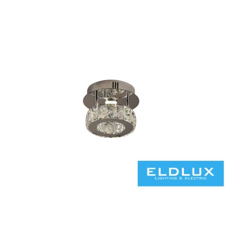 ELDLUX Kristály üveg mennyezeti lámpa 9w 720lm CCT IP20 D200x150mm Króm