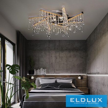 ELDLUX GLOSSY kristályüveg mennyezeti lámpa króm 49W 4000K