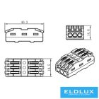 ELDLUX 3 pólusú nyítható kábeltoldó 15db/csomag