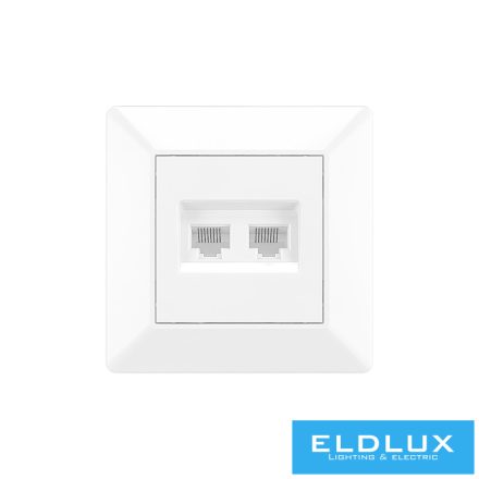 ELDLUX ELDGROUND 2×RJ45 Cat.5e UTP aljzat fehér