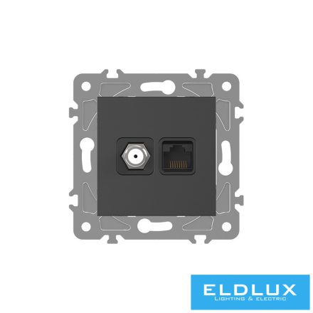 ELDLUX ELDGROUND SAT (13db) + RJ45 Cat.5e UTP aljzat fekete