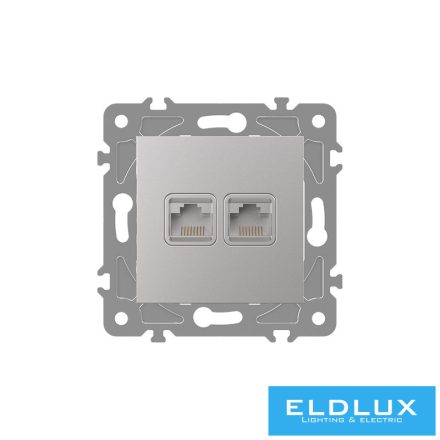 ELDLUX ELDGROUND 2×RJ45 Cat.5e UTP aljzat ezüst