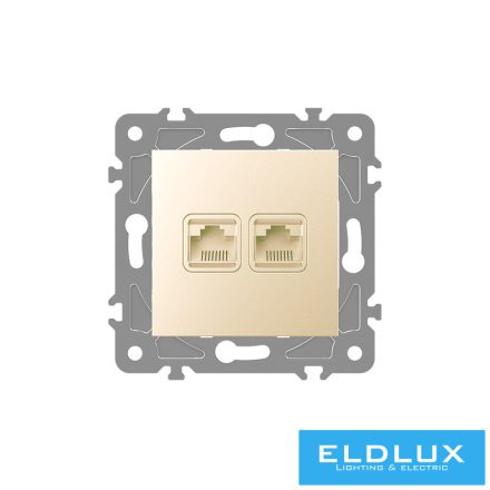 ELDLUX ELDGROUND 2×RJ45 Cat.5e UTP aljzat arany