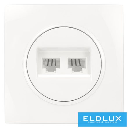 ELDLUX ELDELIN 2×RJ45 Cat.5e UTP aljzat fehér