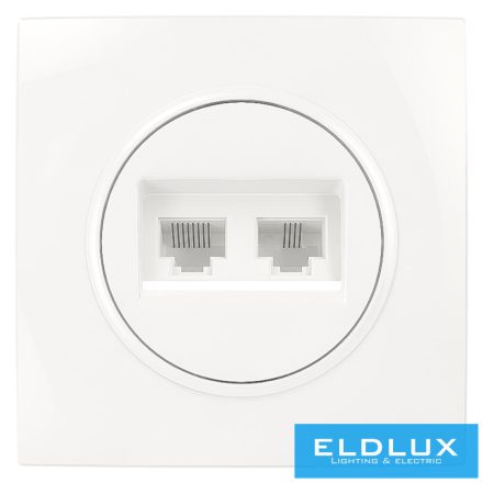 ELDLUX ELDELIN RJ11 TEL + RJ45 Cat.5e UTP aljzat fehér