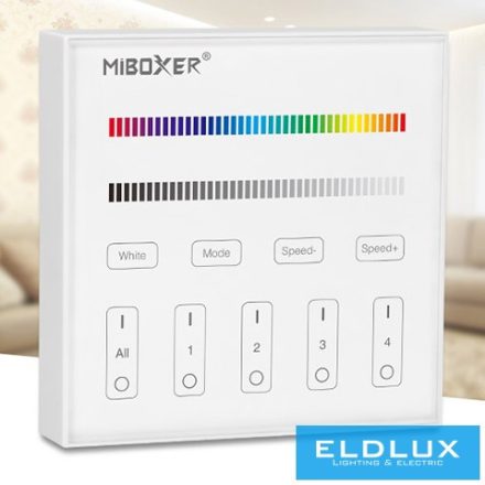 MIBOXER RF 2.4G RGBW LED Szalaghoz Fali Távirányító 4 Zónás fehér