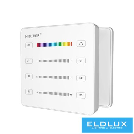 MIBOXER RF 2.4G digitális (futófény) LED szalaghoz fali távirányító fehér