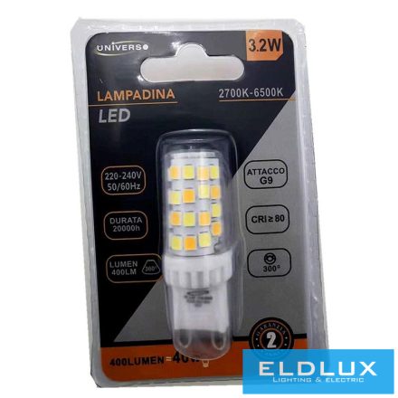 UNIVERSO G9 LED izzó 52D 3.2w 400lm CCT