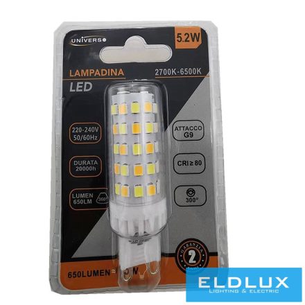 UNIVERSO G9 LED izzó 64D 5.2w 650lm CCT