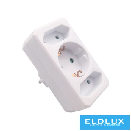 ELDLUX Elosztó 1x type F + 2x type C IP20