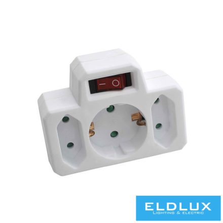 ELDLUX Elosztó 1x type F + 2x type C kapcsolóval IP20