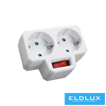 ELDLUX Elosztó 2x type F kapcsolóval IP20