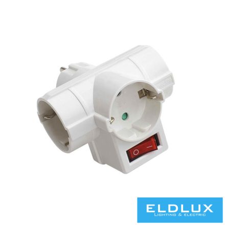 ELDLUX Elosztó 3x type F T-alakú kapcsolóval IP20