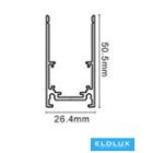 UNIVERSO Mágneses falon kívüli sínrendszer DC:48V-os 2000x51x26mm Fekete