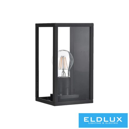 UNIVERSO kürtéri fali lámpa 1xE27 max.15w IP44 fekete 120x120x220mm 5év