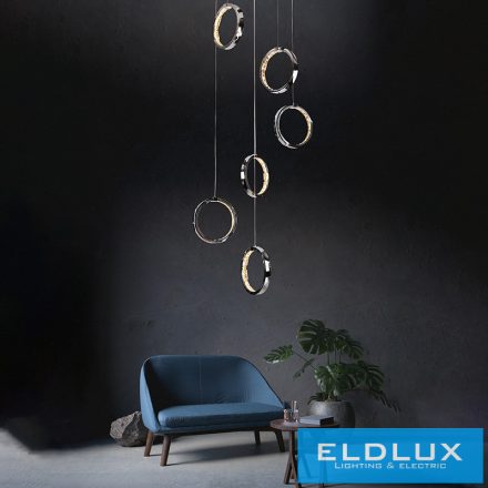 ELDLUX RINGS kristályüveg függeszték króm 57W 4000K