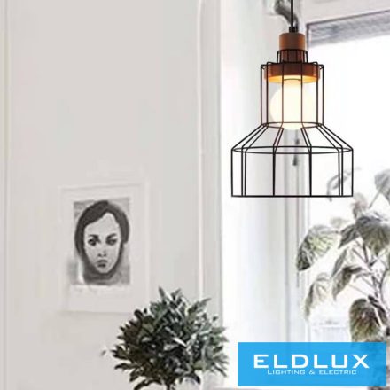 ELDLUX INKJET függeszték E27 fekete