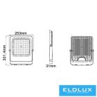 UNIVERSO LED reflektor 150w 12000lm 6500k 120° IP65 fekete 253x301x31mm