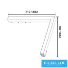 UNIVERSO Mágneses sínbe szerelhető L-alakú Lineáris Lámpa DC:48V 24W 1800LM 3000K RA90 IP20 312x282mm Fekete