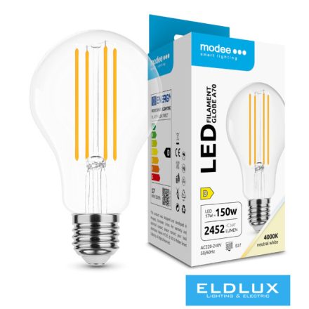 Modee LED Izzó Filament A70 17W E27 360° 4000K (2452 lumen) ERP