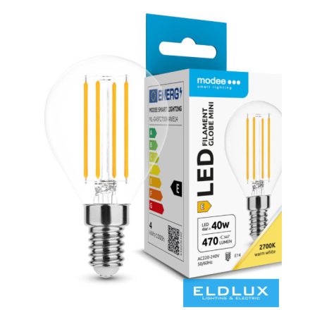 Modee LED Izzó Filament G.Mini G45 4W E14 360° 2700K (470 lumen) ERP