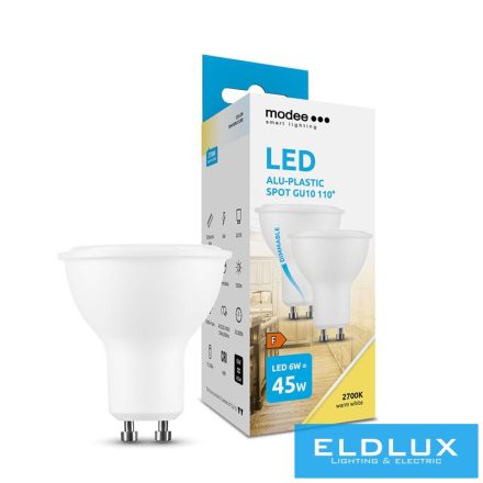 MODEE LED Izzó Spot Alu-Plastic 6W GU10 110° 2700K (550 lumen) dimm. 2db/doboz