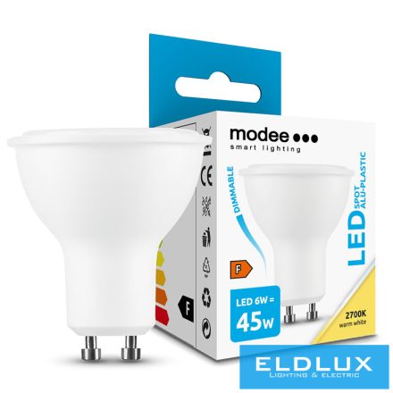 MODEE LED Izzó Spot Alu-Plastic 6W GU10 110° 2700K (550 lumen) dimm. ERP