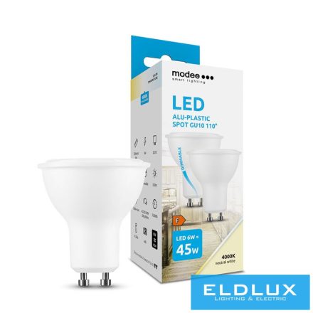 MODEE LED Izzó Spot Alu-Plastic 6W GU10 110° 4000K (550 lumen) dimm. 2db/doboz