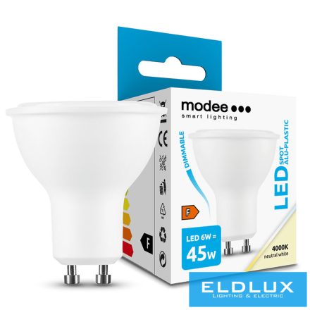 MODEE LED Izzó Spot Alu-Plastic 6W GU10 110° 4000K (550 lumen) dimm. ERP