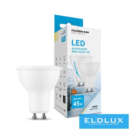 MODEE LED Izzó Spot Alu-Plastic 6W GU10 110° 6000K (550 lumen) dimm. 2db/doboz