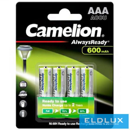 CAMELION AlwaysReady Solar NI-MH újratölthető akkumulátor HR03/AAA/600mAh-BP4