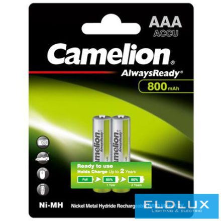 CAMELION AlwaysReady NI-MH újratölthető akkumulátor HR03/AAA/800mAh-BP2