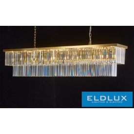   ELDLUX ELDICICLE kristály üveg csillár E14×24 L1800x340x380mm arany